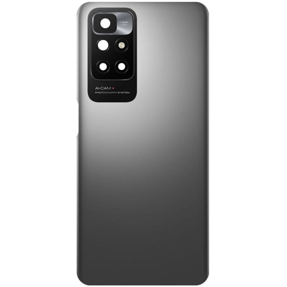 Задня кришка для Xiaomi Redmi 10, Redmi 10 2022, Redmi 10 Prime, Redmi 10 Prime 2022 сіра зі склом камери 29663 фото