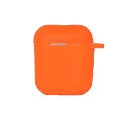 Чехол для наушников AirPods с карабином оранжевый 16358 фото