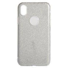 Чехол силиконовый,пластиковый Apple iPhone XR серебряный с блестками 15636 фото