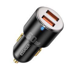 Автомобільний зарядний пристрій Essager City Dual USB-A Car Charger 60W black (ECC2C1A-FF01) 28867 фото