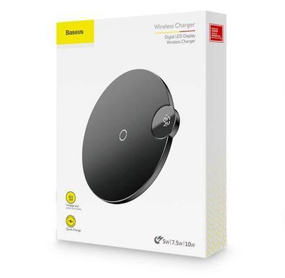 Бездротовий зарядний пристрій Baseus Digital LED Display Wireless Charger Black (WXSX-01) 19688 фото