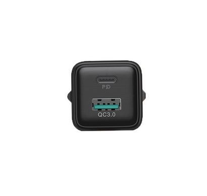 Мережевий зарядний пристрій Joyroom L-QP207 USB+USB-C 20W Black 25177 фото