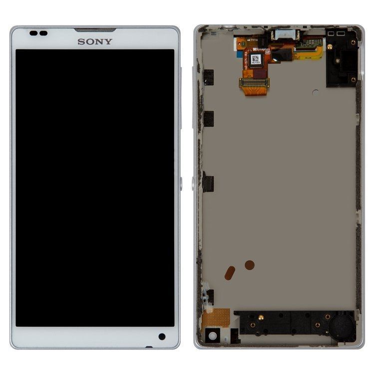 Дисплей Sony C6502, C6503, C6506 Xperia ZL и рамкой белый 00924 фото