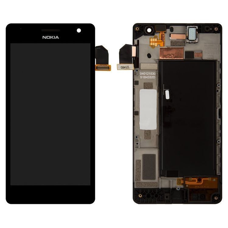 Дисплей для Nokia Lumia 730 Dual Sim с рамкой черный 01461 фото