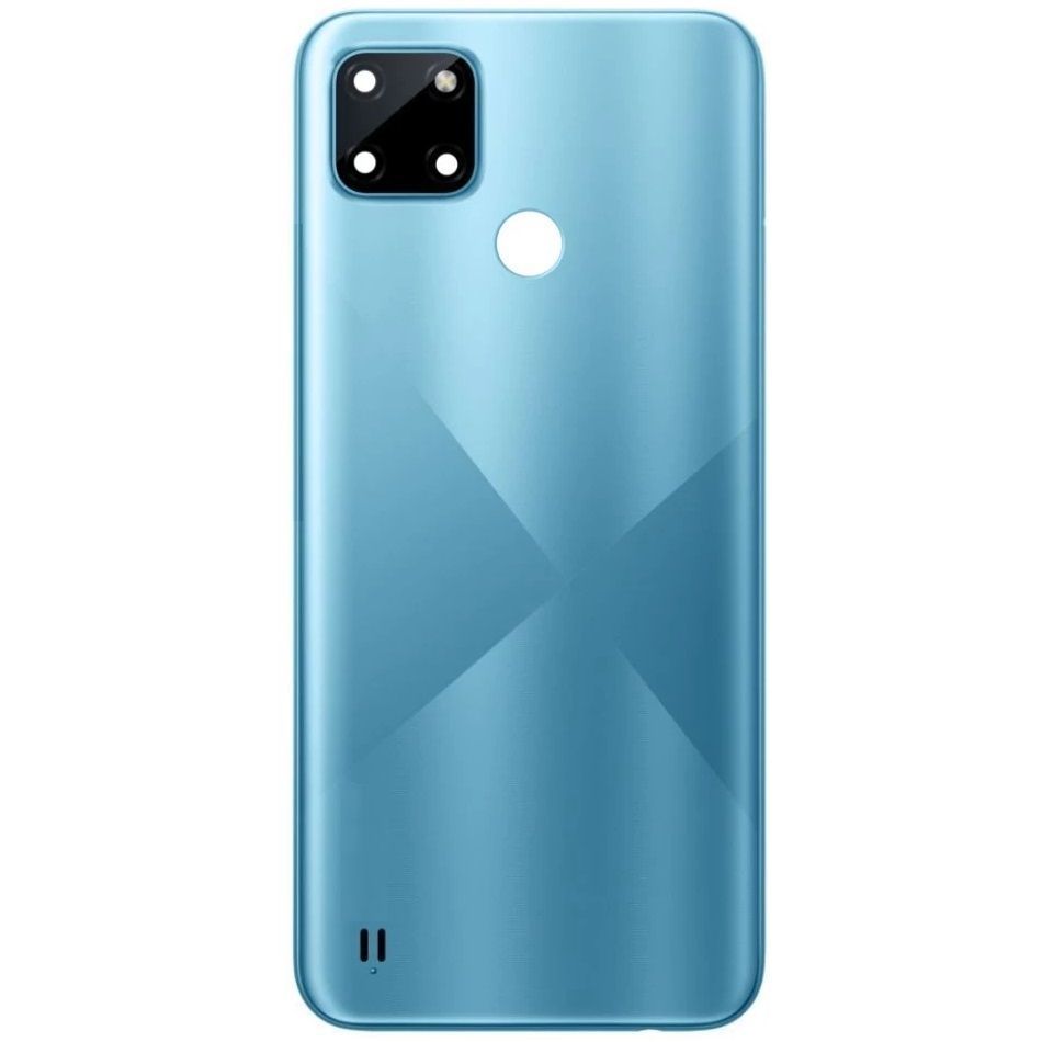 Задняя крышка для Realme C21Y голубая Cross Blue со стеклом камеры 29863 фото