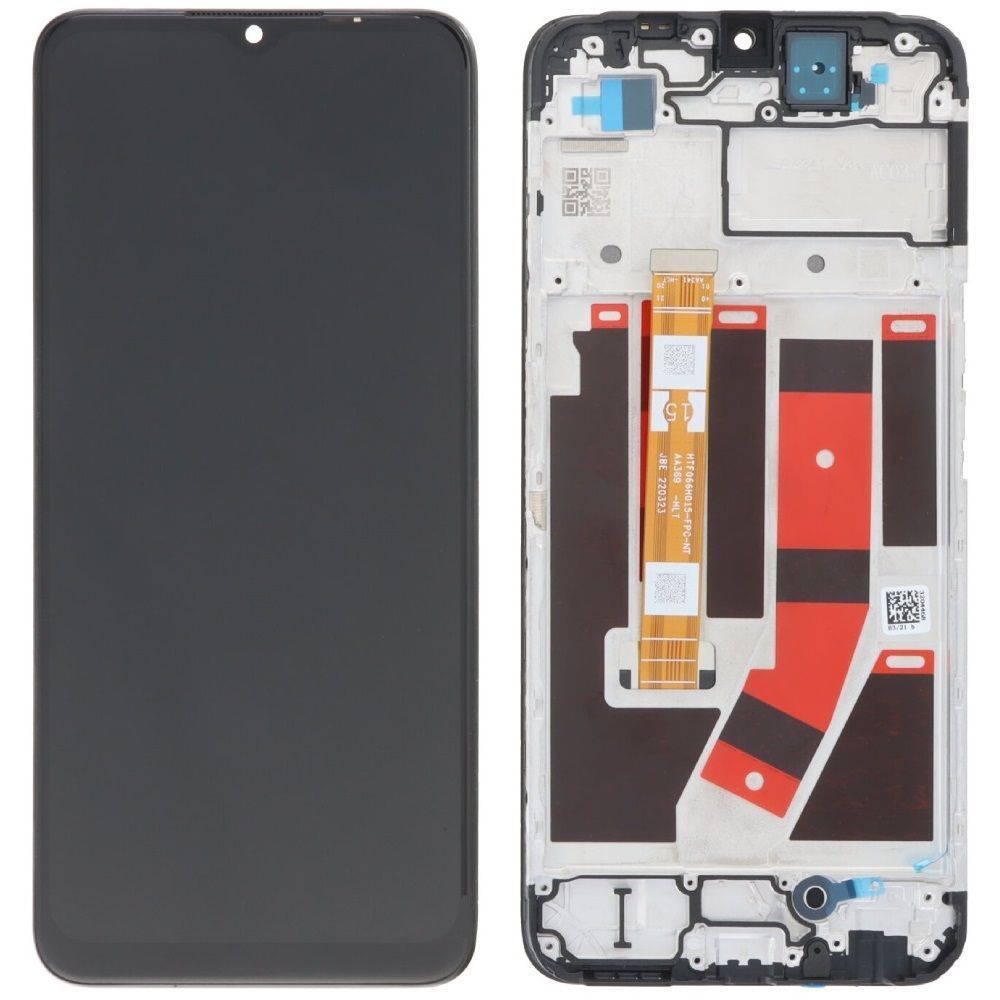 Дисплей для Oppo A57 4G, A57s, A57e, A77 4G з рамкою чорний 30877 фото