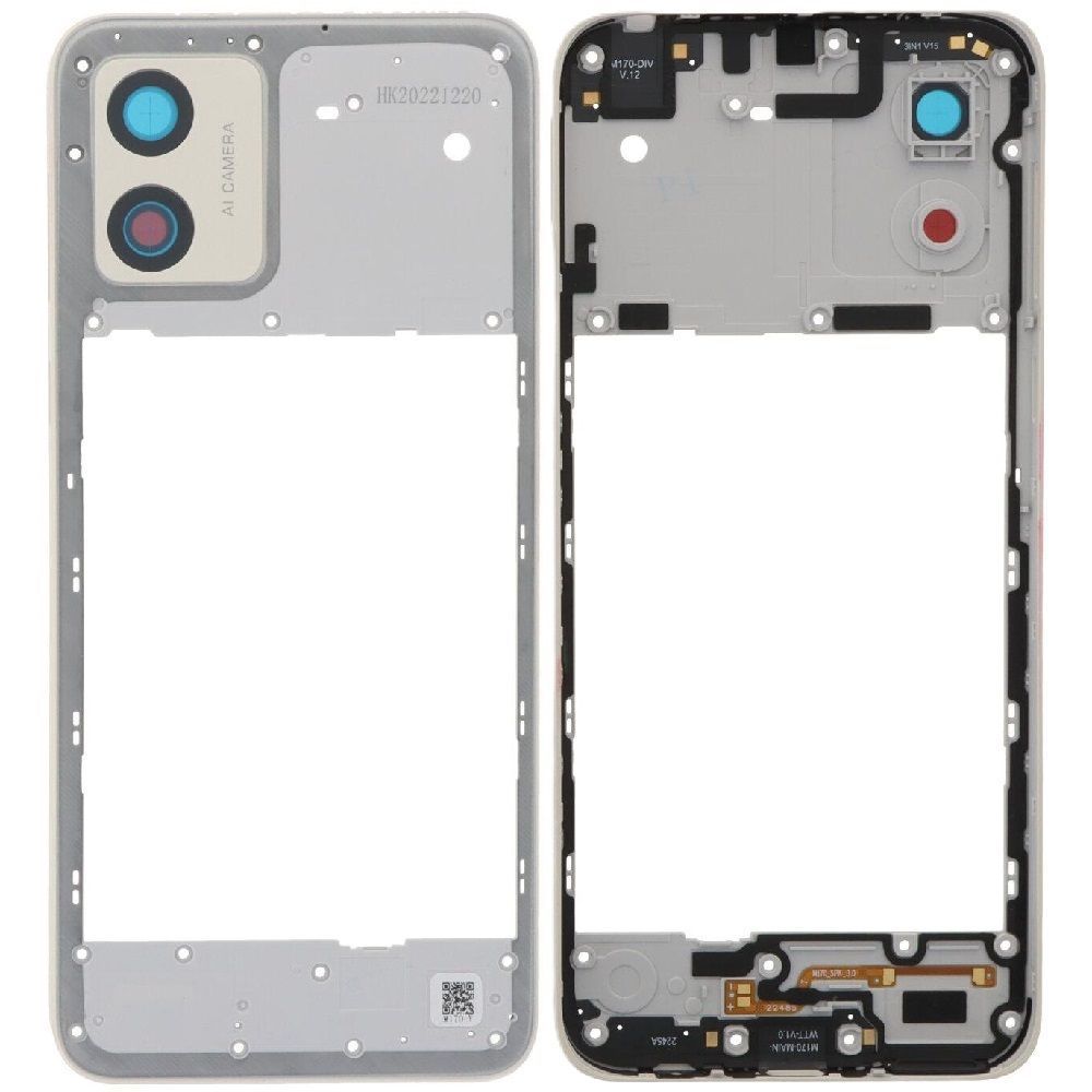 Рамка корпусу Motorola XT2345 Moto E13 белая, Creamy White со стеклом камеры 33816 фото