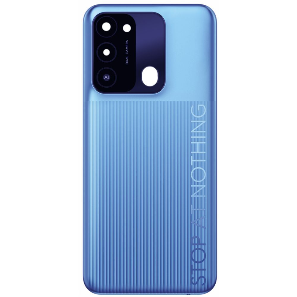 Задняя крышка для Tecno Spark Go 2022 (KG5m) голубая, Ice Silver со стеклом камеры 30064 фото