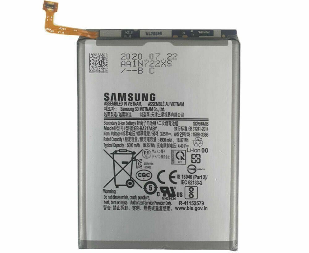 Аккумулятор Samsung EB-BA217ABY для A022F Galaxy A02, A125 Galaxy A12 2020, A127 Galaxy A12 2021, A217F Galaxy A21s, A135, A047 5000mAh 25610 фото