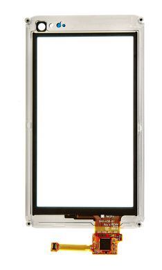 Сенсор (тачскрин) Nokia N8-00 и рамкой (серебристой) черный 01671 фото