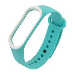 Ремешок Xiaomi для Mi Band 3, Mi Band 4 с тонким ободком Бирюзовый,Белый 15099 фото