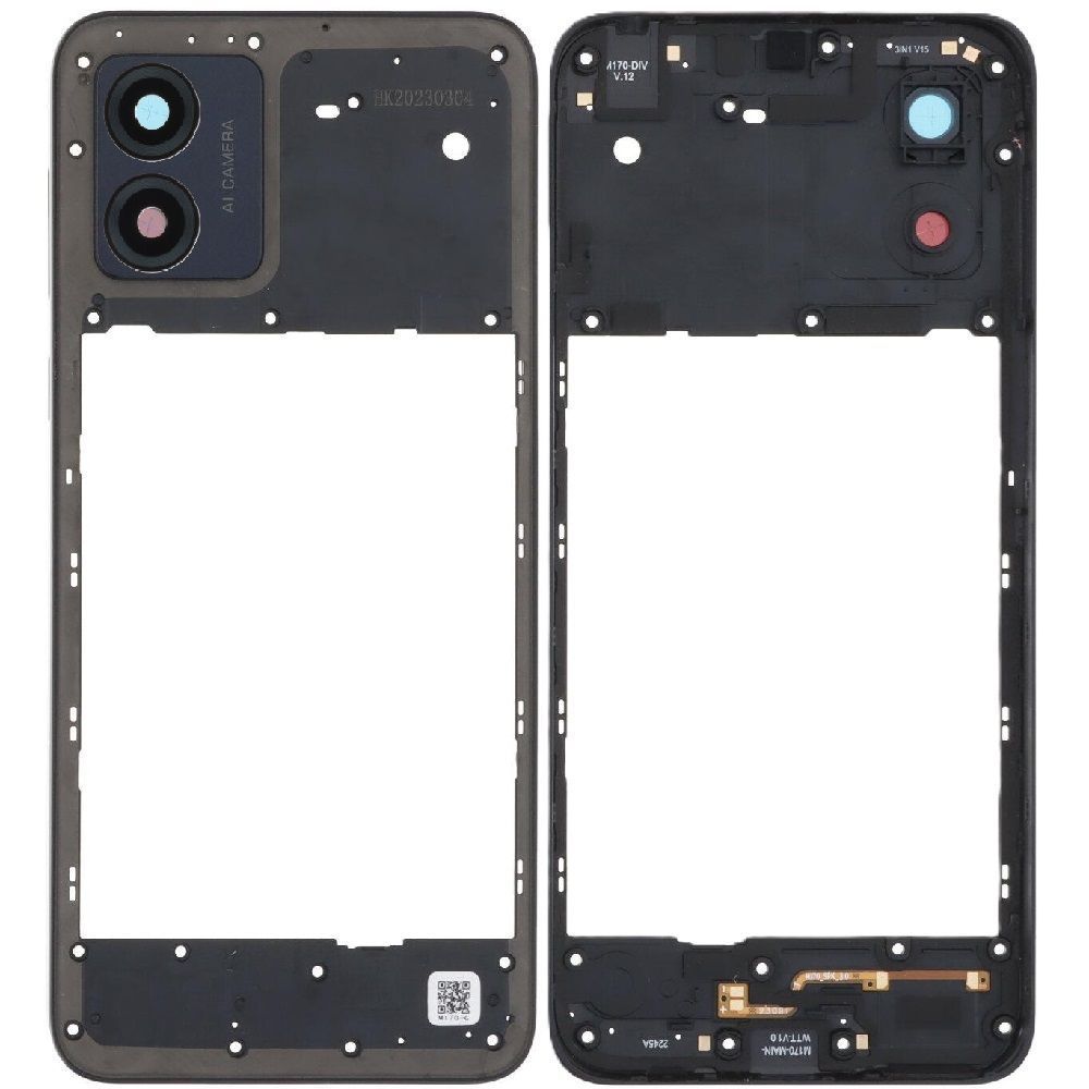 Рамка корпусу Motorola XT2345 Moto E13 черная, Cosmic Black со стеклом камеры 33817 фото