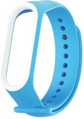 Ремешок Xiaomi для Mi Band 3, Mi Band 4 с тонким ободком Голубой, Белый 15093 фото