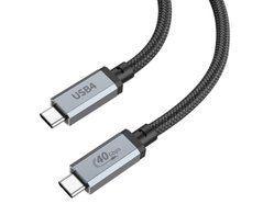 Мультимедийный кабель Hoco US05 Type-C to Type-C USB4 8K Thunderbolt3 PD 100W 2m black 29066 фото