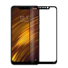 3D Защитное стекло для Xiaomi Pocophone F1 черное (Full Glue) 11594 фото