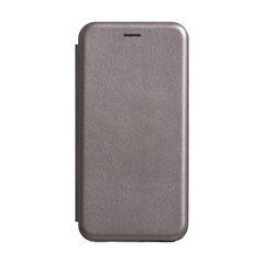 Чехол-книжка Premium Case под кожу Xiaomi Redmi Note 10, Note 10S серый 23616 фото