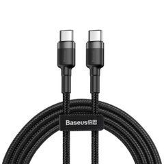 Кабель Baseus Cafule Type-C - Type-C 1м 3A PD, QC3.0 чорно-сірий (CATKLF-GG1) 26737 фото