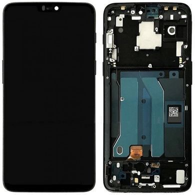 Дисплей для OnePlus 6 A6003, A6003 с рамкой черный, Midnight Black TFT 31091 фото
