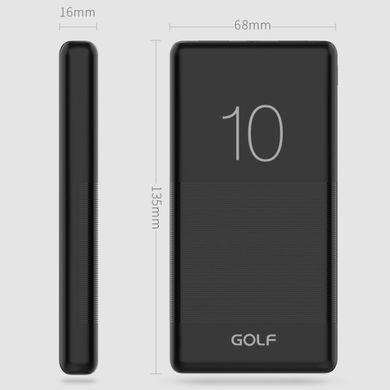 Зовнішній акумулятор (Повербанк) Golf G80 10000 mAh Black 16751 фото