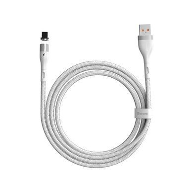 Кабель магнитный Baseus Zinc Magnetic Safe Fast Charging Lightning 2.4A (1 метр) (CALXC-K02) белый 20390 фото