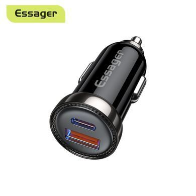 Автомобільний зарядний пристрій Essager Sunset Type-C to Type-A 20W USB Charging Cable black (ECC2Q-WL0A) 28869 фото