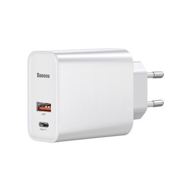 Мережевий зарядний пристрій Baseus Speed PPS + Cable (Type-C to Type-C) 30W 1Type-C 1USB White (TZCAFS-A02) 18004 фото