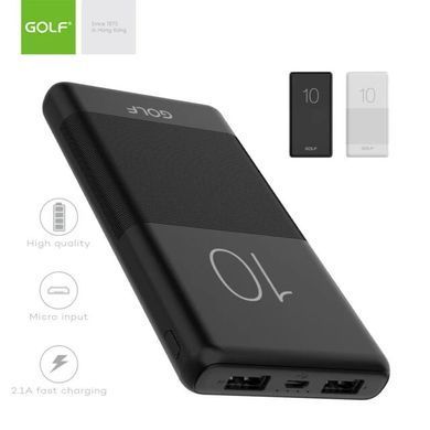 Зовнішній акумулятор (Повербанк) Golf G80 10000 mAh Black 16751 фото