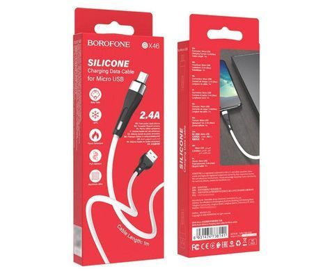 Кабель Borofone BX46 Microusb 1m 2.4A белый 25851 фото