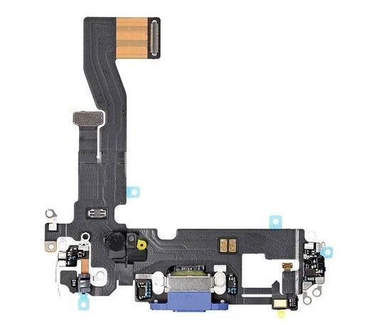 Шлейф для Apple iPhone 12, iPhone 12 Pro з розьємом зарядки і мікрофоном, синій, Оригінал Китай 24548 фото