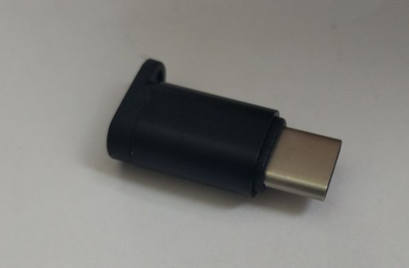 OTG переходник с microUSB на Type-C черный 08320 фото