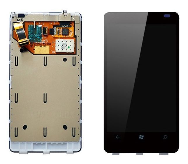 Дисплей для Nokia Lumia 800 с рамкой черный 01463 фото