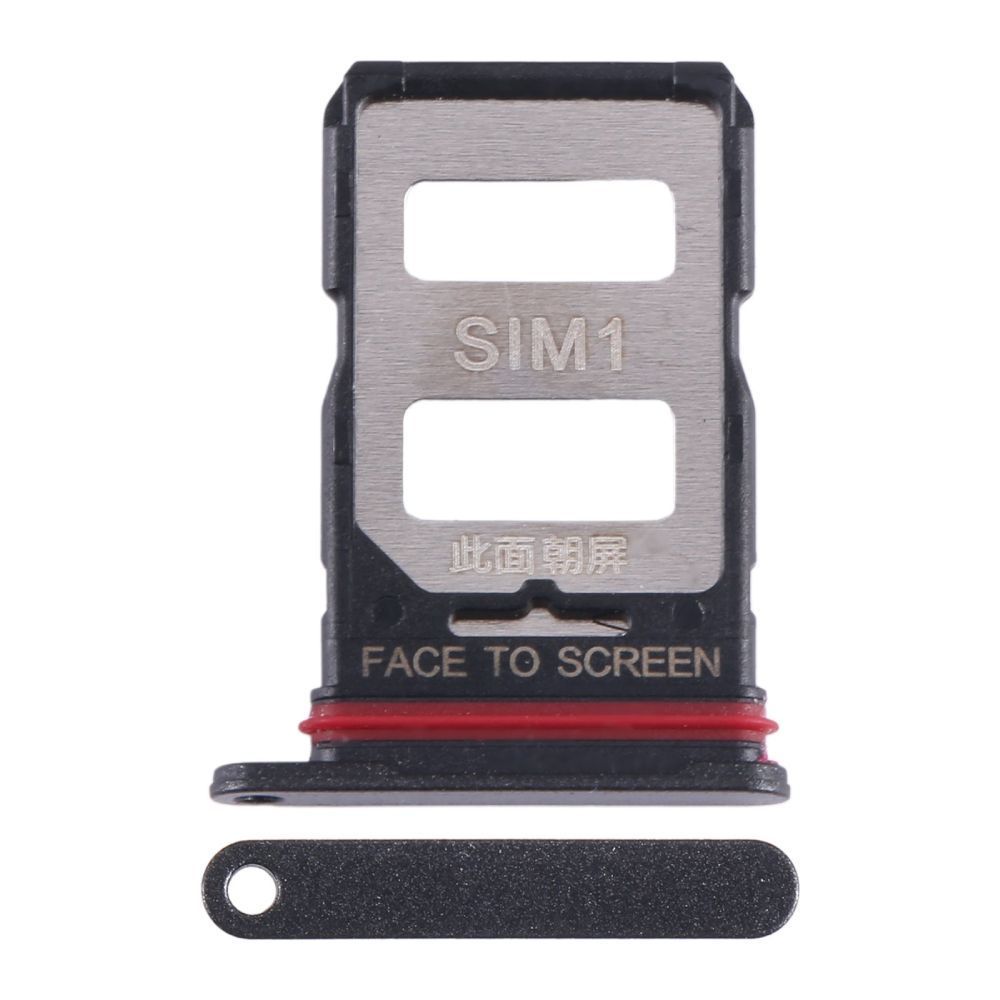 Держатель Sim-карты Xiaomi 13T, Xiaomi 13T Pro черный, на две Sim карты 31705 фото