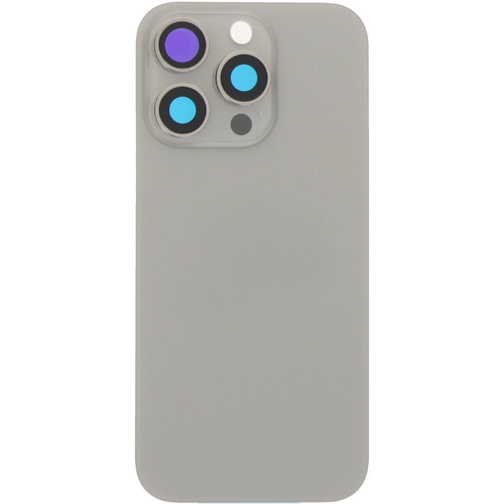 Задняя крышка для Apple iPhone 16 Pro серая Natural Titanium, с рамкой, в комплекте стекло камеры, магнитное кольцо 33514 фото