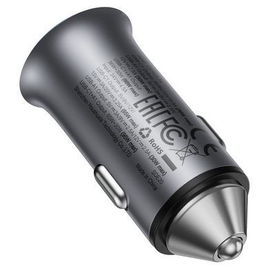 Автомобільний зарядний пристрій Acefast B16 USB + Type-C 95W metal gray 32057 фото