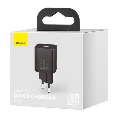 Сетевое зарядное устройство Baseus Super Si Quick Charger 20W (1Type-C) (CCSUP-B01) черный 25394 фото