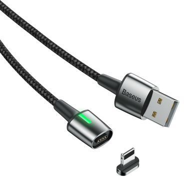 Кабель магнитный Baseus Zinc Magnetic Lightning 2.4A (1 метр) (CALXC-A01) черный 20420 фото