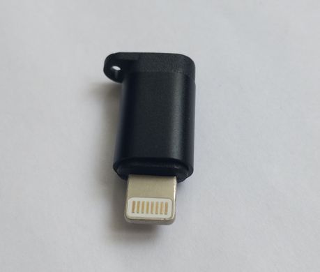OTG Перехідник з microUSB на Lightning чорний 08321 фото