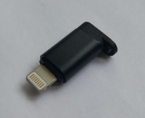 OTG Перехідник з microUSB на Lightning чорний 08321 фото