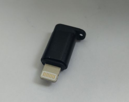 OTG Перехідник з microUSB на Lightning чорний 08321 фото