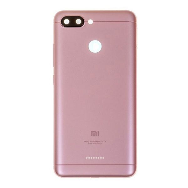 Задня кришка для Xiaomi Redmi 6 зі склом камери 1-sim рожева 04902 фото
