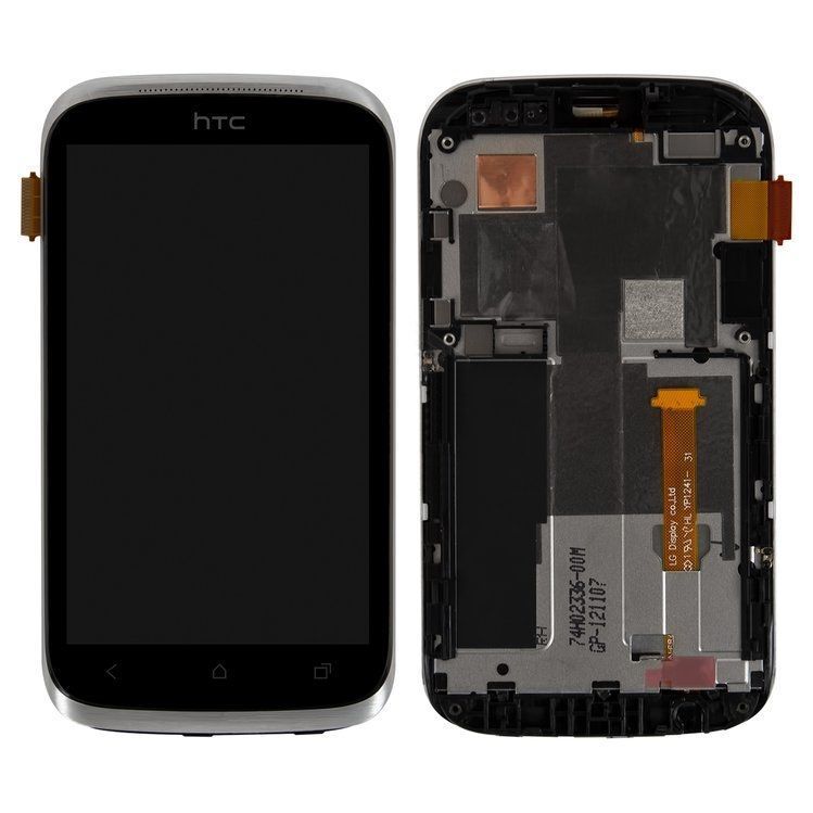 Дисплей HTC Desire X T328e и рамкой серебристый 04066 фото