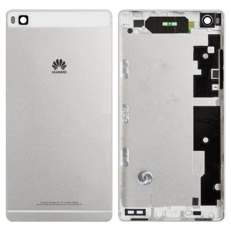 Задняя крышка Huawei P8 (GRA-UL10) Premium Dual Sim серебристо-белая 09705 фото