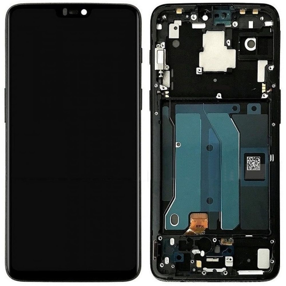 Дисплей для OnePlus 6 A6003, A6003 с рамкой черный, Mirror Black TFT 31092 фото