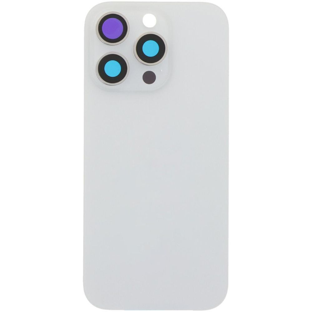 Задняя крышка для Apple iPhone 16 Pro белая, White Titanium, с рамкой, в комплекте стекло камеры, магнитное кольцо 33515 фото