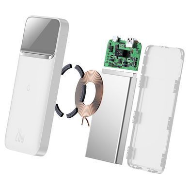 Внешний аккумулятор (Повербанк) Baseus Magnetic Wireless 10000mAh 20W 2022 White (PPCX010202) 26600 фото