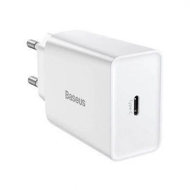 Мережевий зарядний пристрій Baseus Speed Mini Quick Charger PD3.0 20W 1Type-C 3A (CCFS-SN02) білий 25894 фото