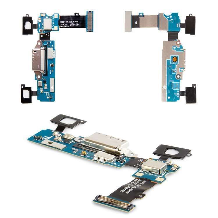 Нижняя плата для Samsung G900F Galaxy S5, REV.06H, с разьемом зарядки, кнопкой меню (Home), сенсорными кнопками, микрофоном 09341 фото