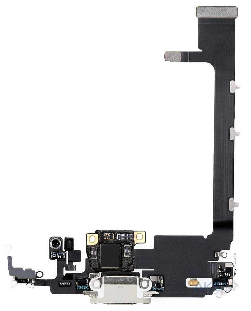 Шлейф для Apple iPhone 11 Pro Max з розьємом зарядки і мікрофоном, білий Оригінал Китай 24550 фото