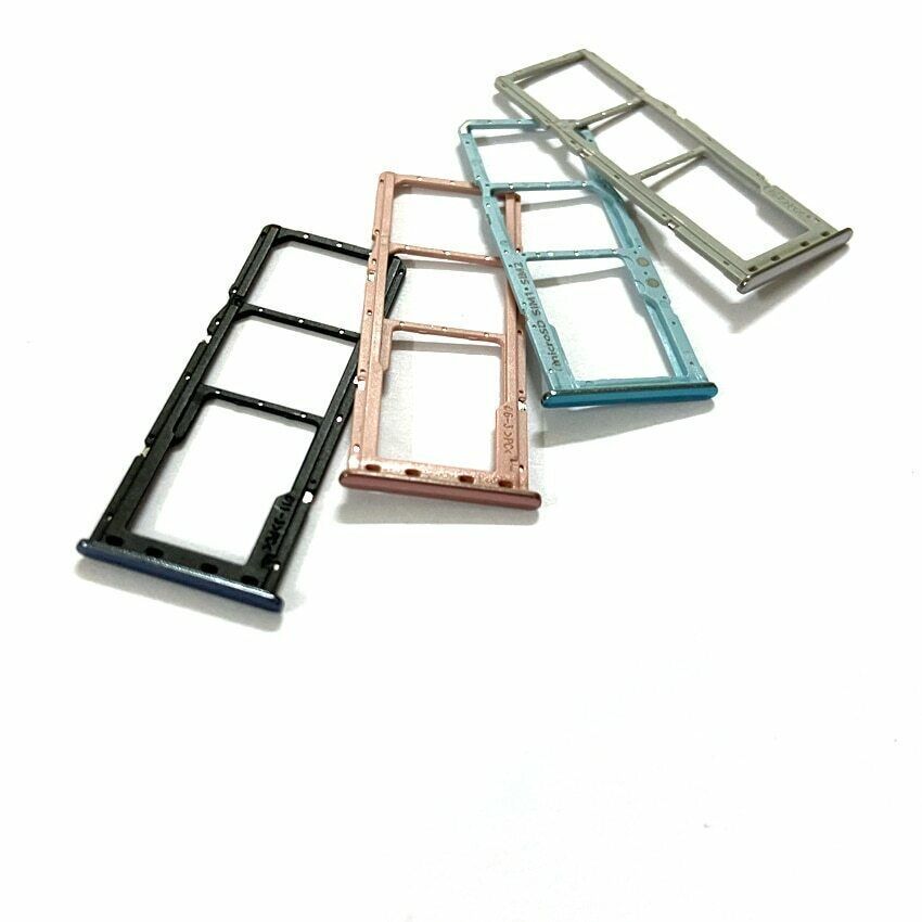 Держатель Sim-карты для и карты памяти Samsung A515F Galaxy A51, A715 Galaxy A71 Dual Sim, голубой, на две Sim-карты 21884 фото