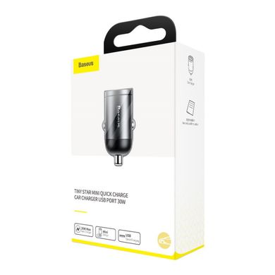 Автомобильное зарядное устройство Baseus Tiny Star Mini Quick Charge Car Charger USB Port 30W (VCHX-A0G) черный 18001 фото